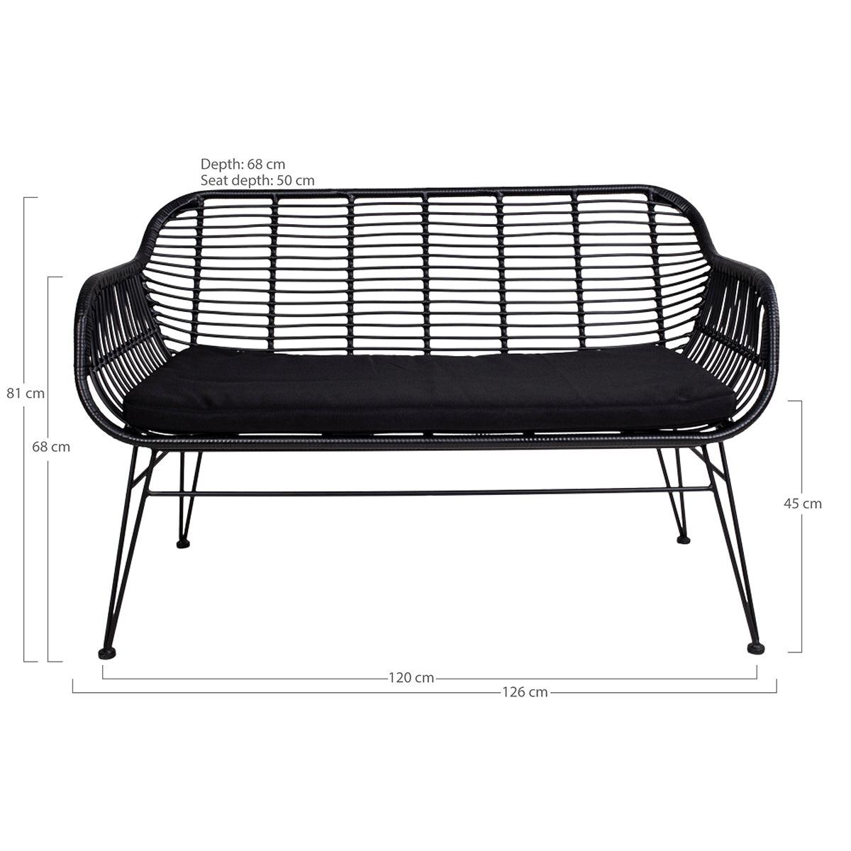 Trieste Polyrattan Sofa with Cushion - WOO .Design