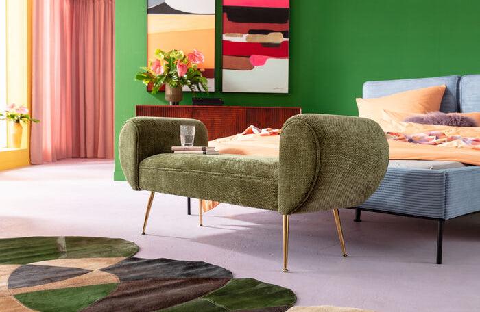 Trono Green Velvet Bench - WOO .Design