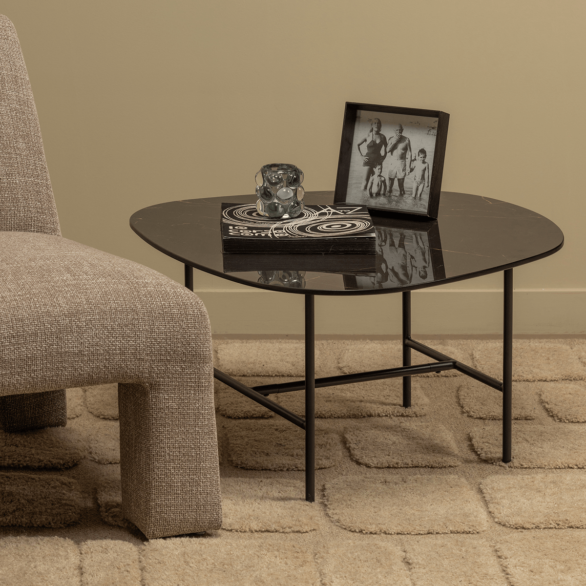 Vajen Black Marble Look Coffee Table - WOO .Design