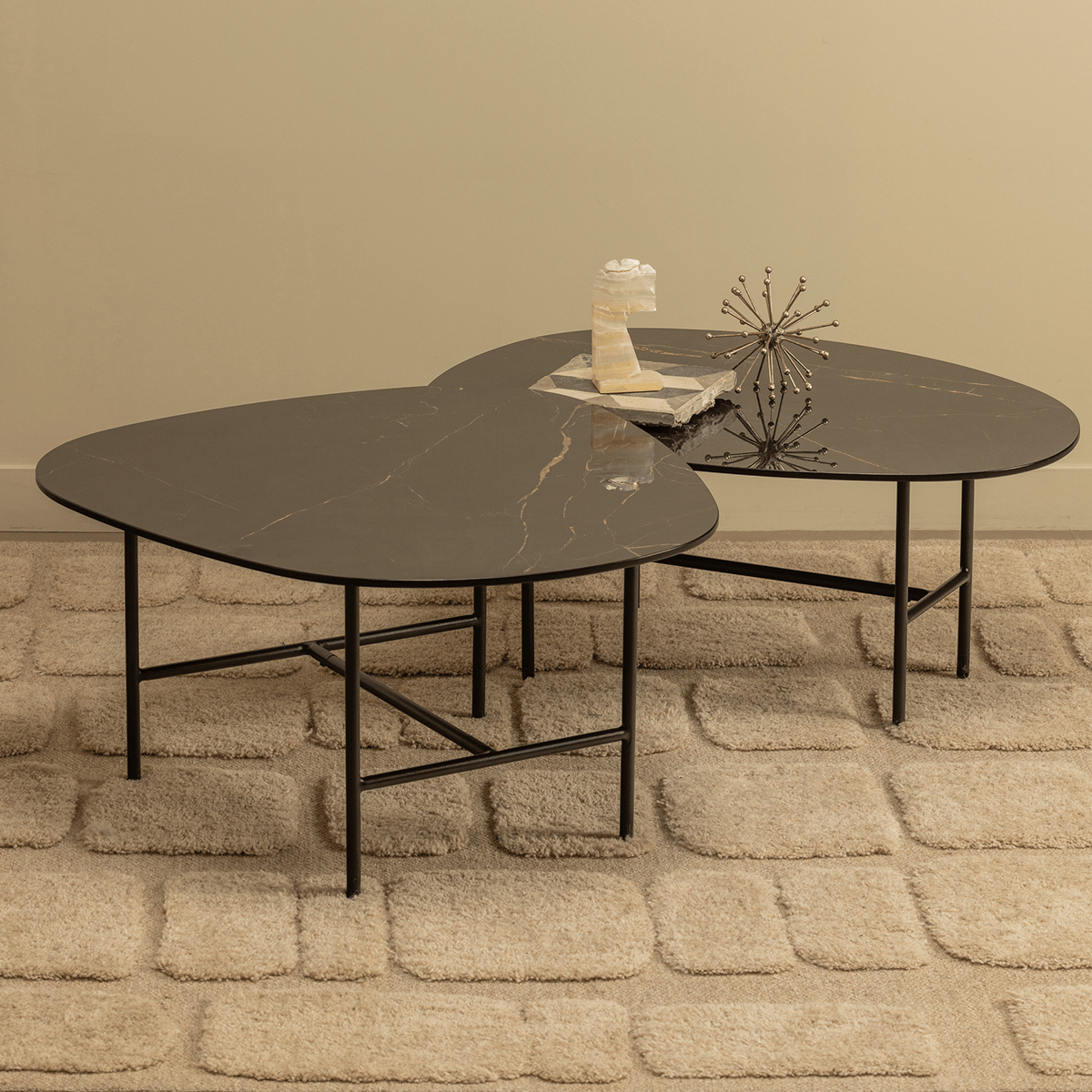Vajen Black Marble Look Coffee Table - WOO .Design