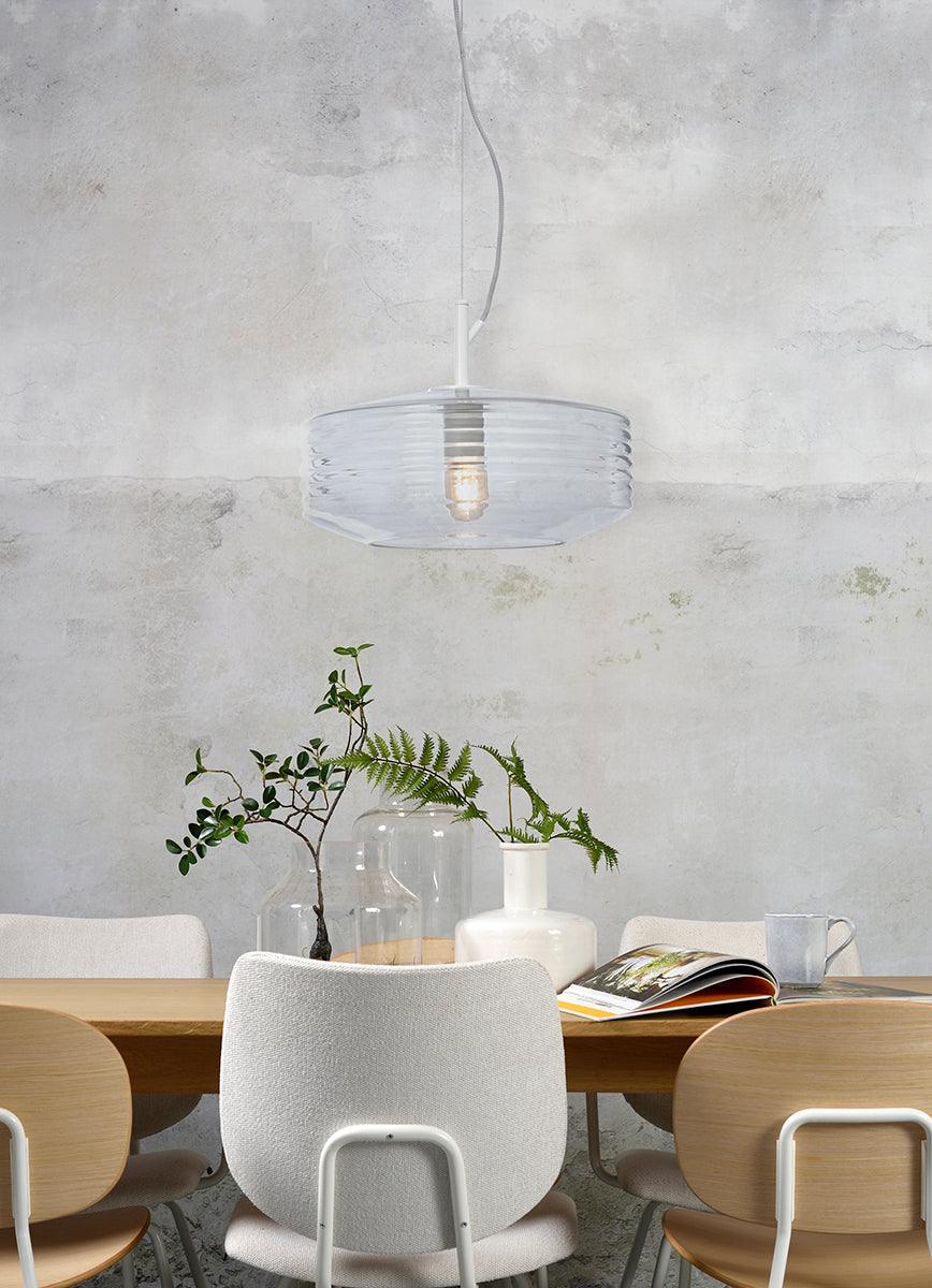 Verona Ribbed Glass Hanging Lamp - WOO .Design