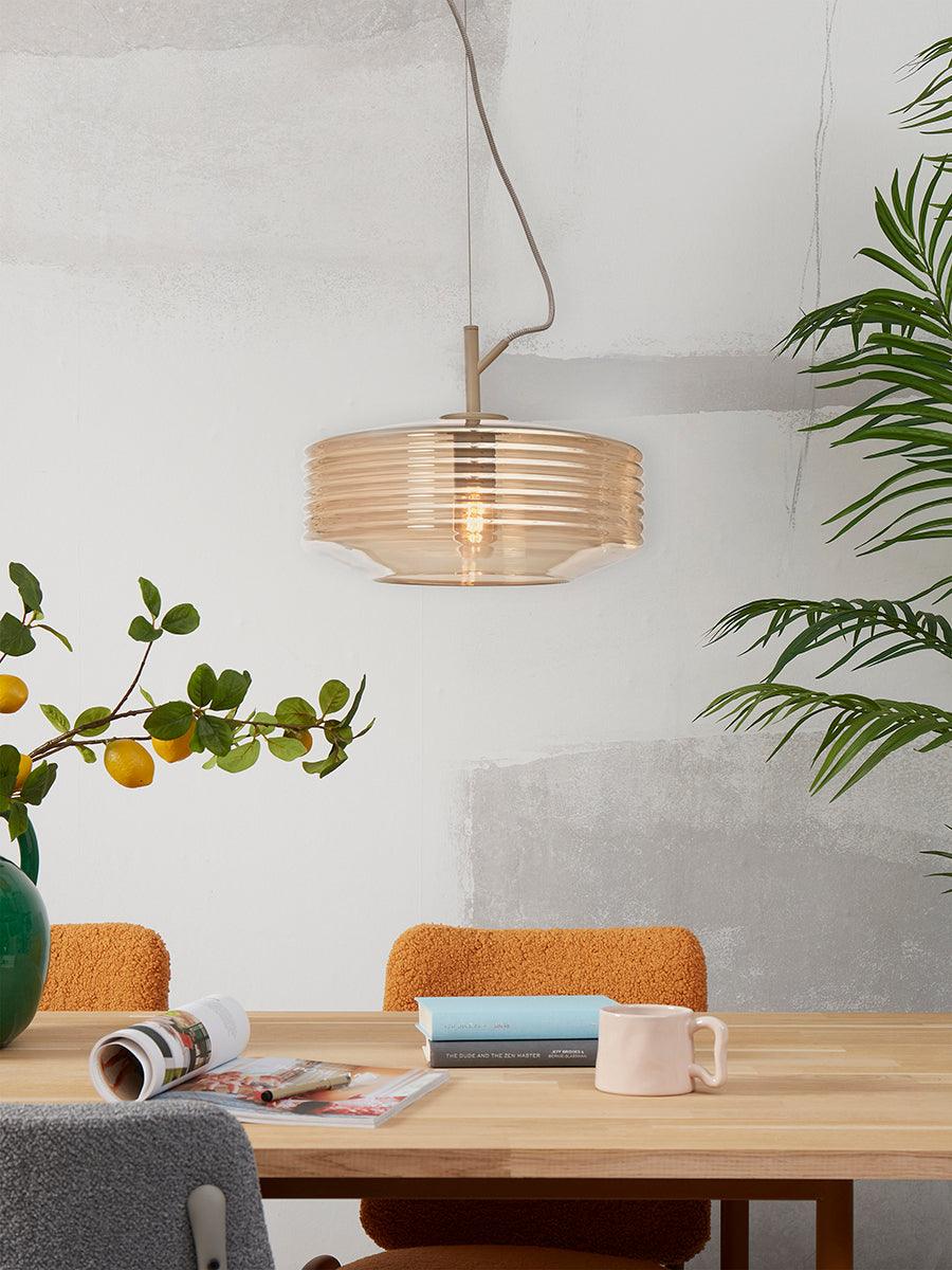 Verona Ribbed Glass Hanging Lamp - WOO .Design