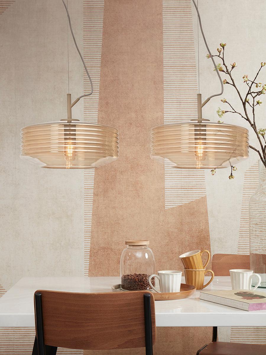 Verona Ribbed Glass Hanging Lamp - WOO .Design