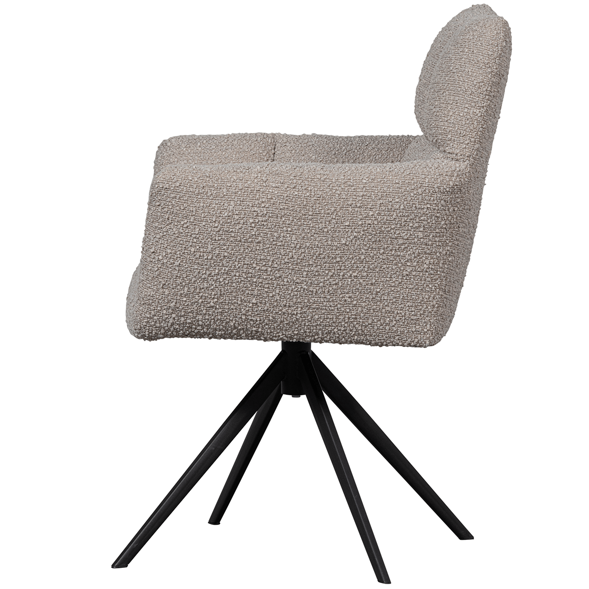 Vinny Sand Boucle Swivel Dining Chair with Armrest - WOO .Design