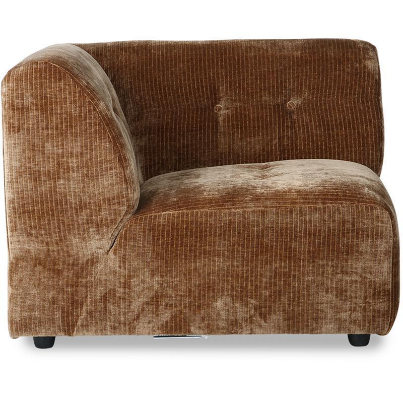 Vint Corduroy Rib Aged Gold Velvet Couch - Element Left - WOO .Design