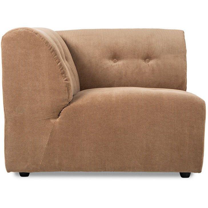 Vint Corduroy Rib Brown Couch - Element Left - WOO .Design