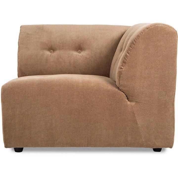 Vint Corduroy Rib Brown Couch - Element Right - WOO .Design
