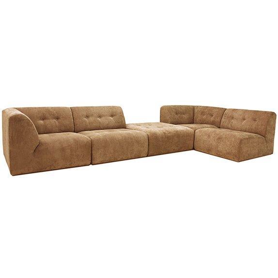Vint Corduroy Rib Brown Couch - Element Right - WOO .Design