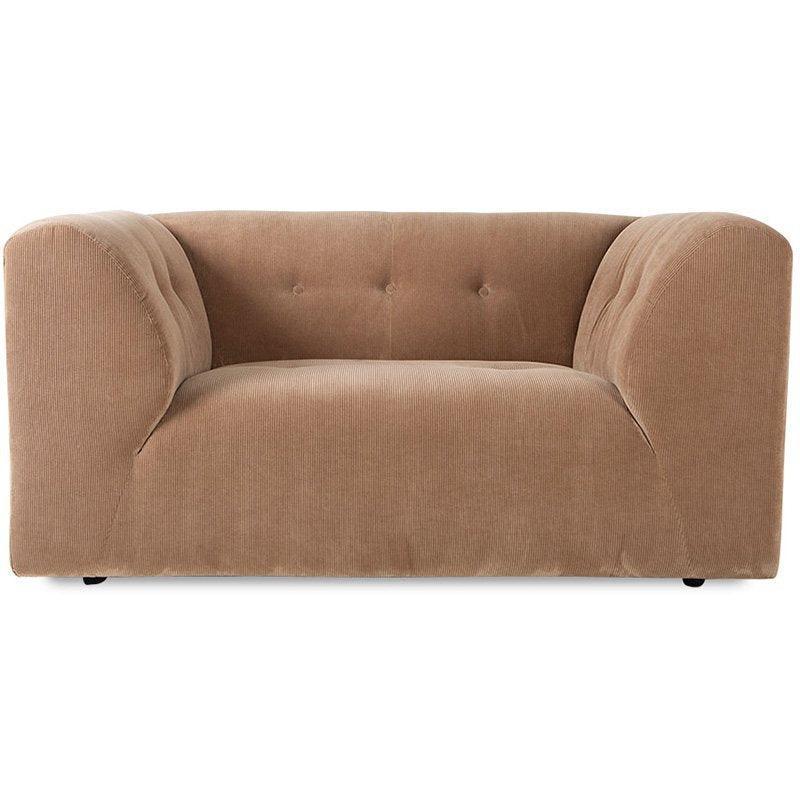 Vint Corduroy Rib Brown Loveseat - WOO .Design