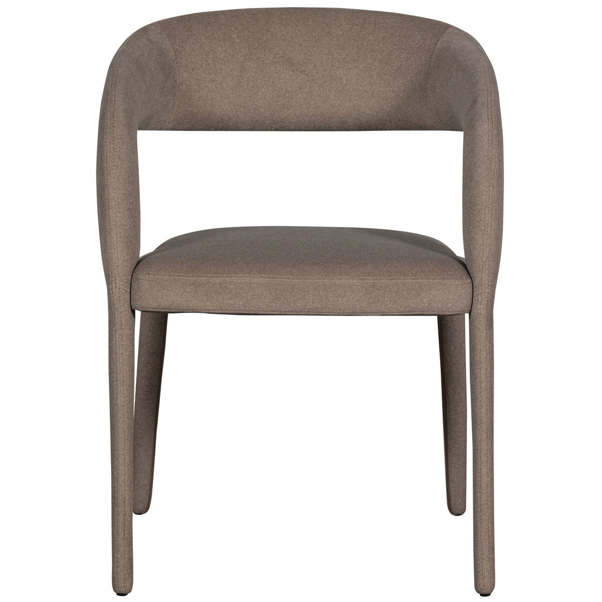 Arms Brown Felt Dining Chair