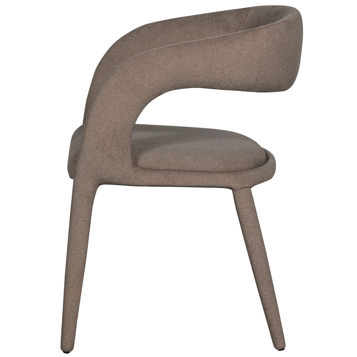 Arms Brown Felt Dining Chair
