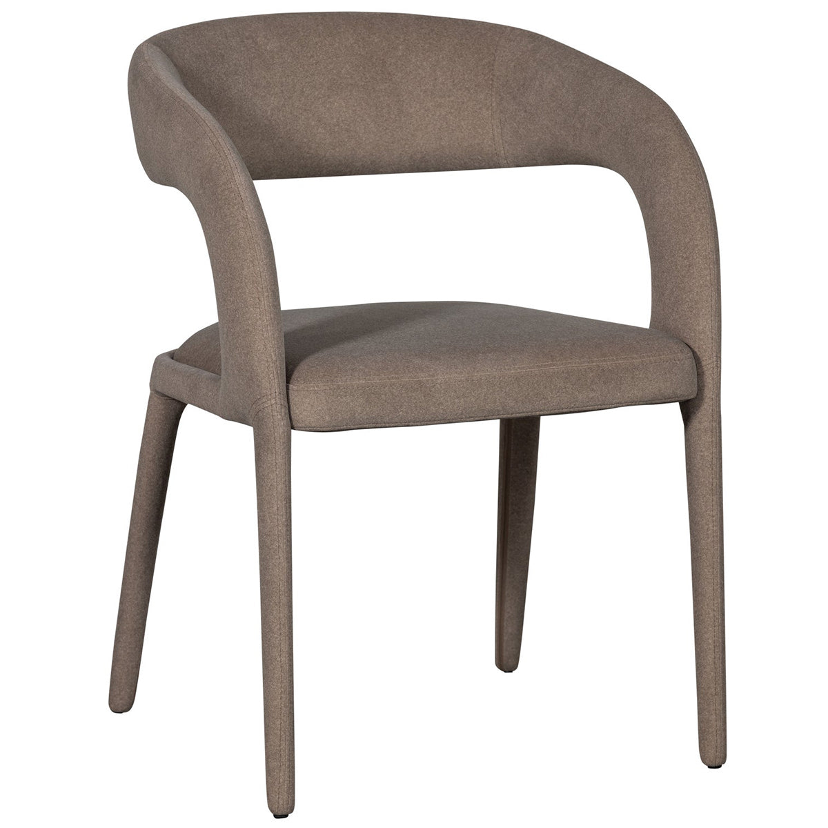 Arms Brown Felt Dining Chair