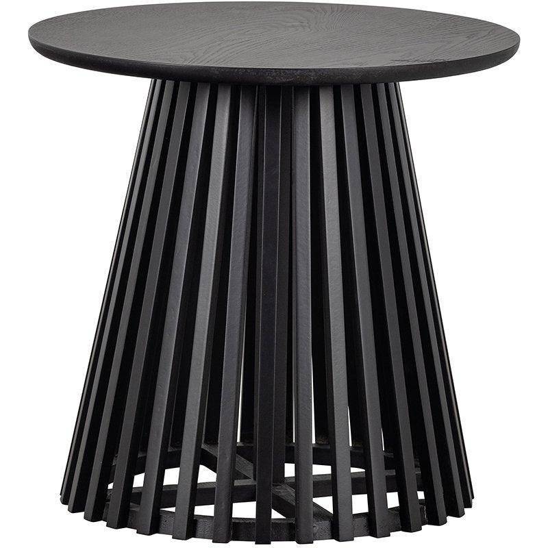 Slats Black Wood Side Table