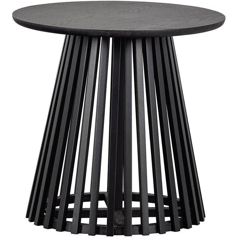 Slats Black Wood Side Table