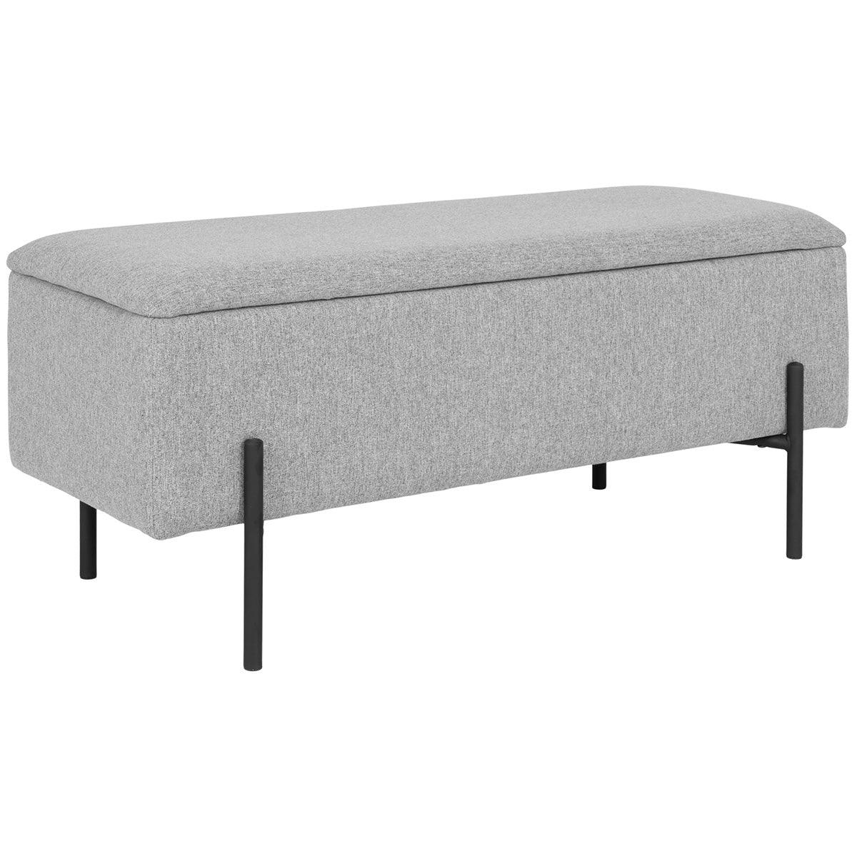 Watford Light Grey Bench with Storage - WOO .Design