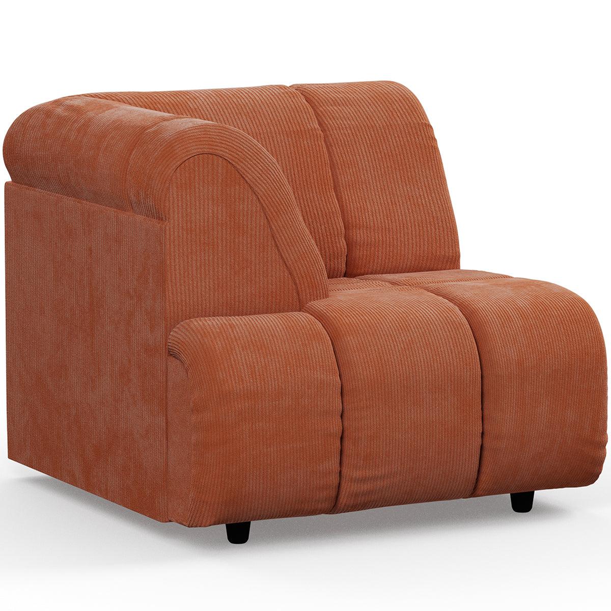 Wave Corduroy Rib Couch - Element Left High Arm - WOO .Design