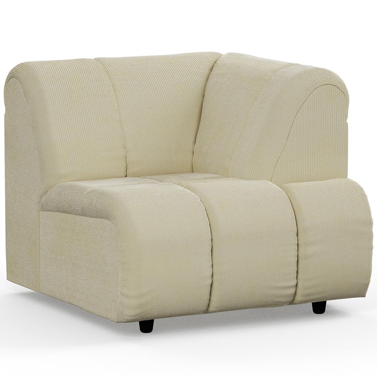 Wave Corduroy Rib Couch - Element Right High Arm - WOO .Design