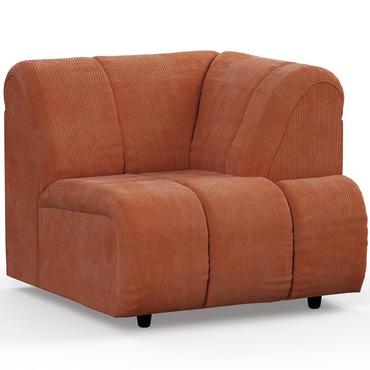 Wave Corduroy Rib Couch - Element Right High Arm - WOO .Design