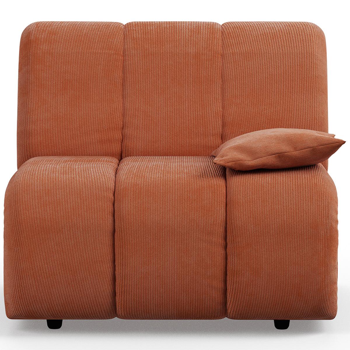 Wave Corduroy Rib Couch - Element Right Low Arm - WOO .Design