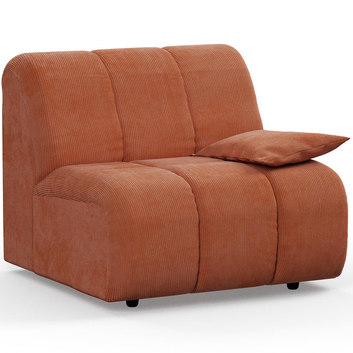 Wave Corduroy Rib Couch - Element Right Low Arm - WOO .Design