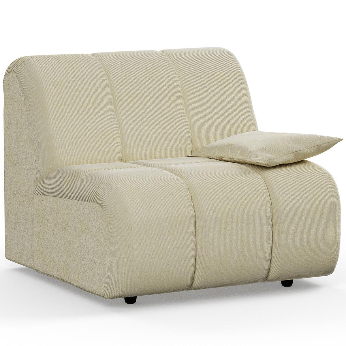 Wave Corduroy Rib Couch - Element Right Low Arm - WOO .Design