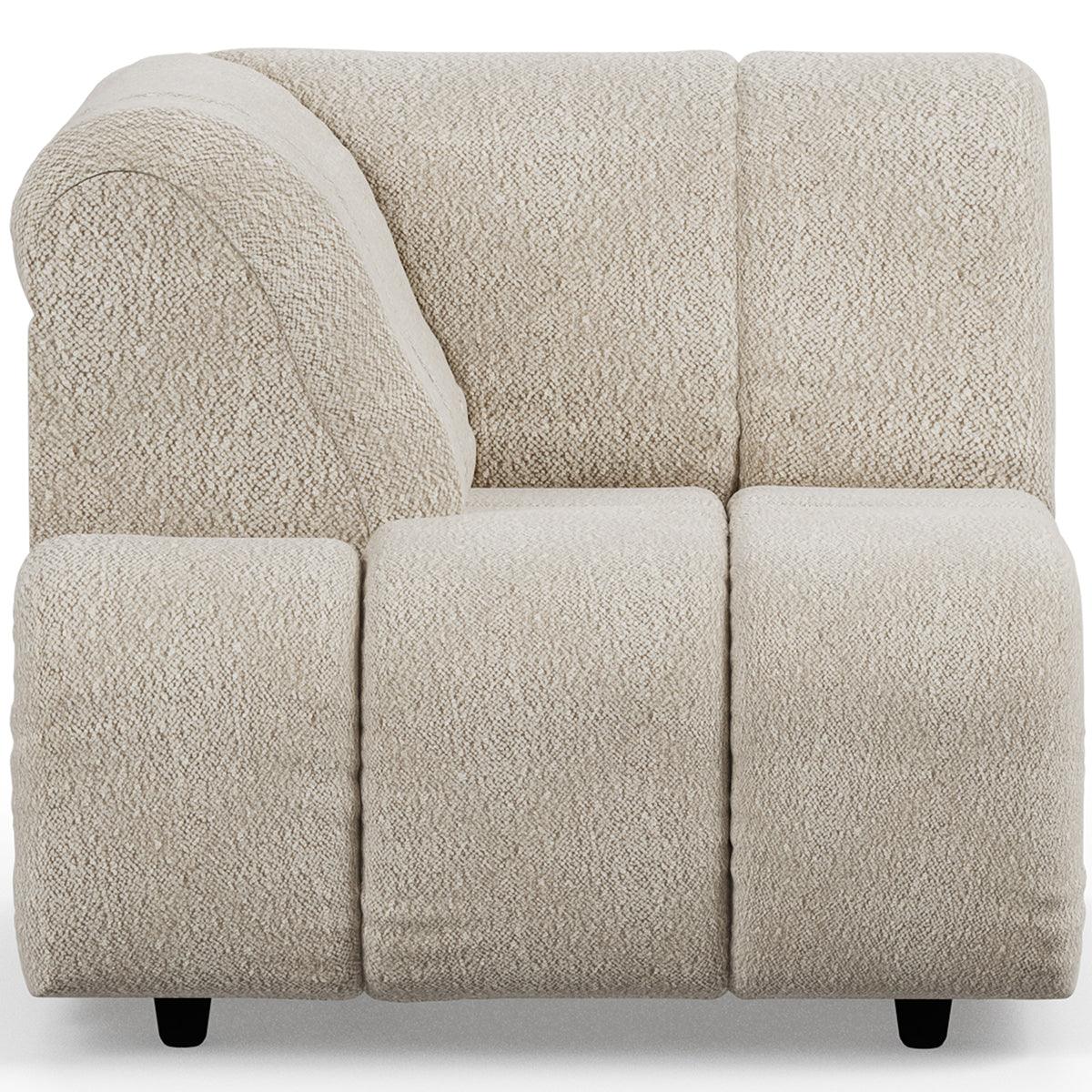 Wave Cream Boucle Couch - Element Left High Arm - WOO .Design