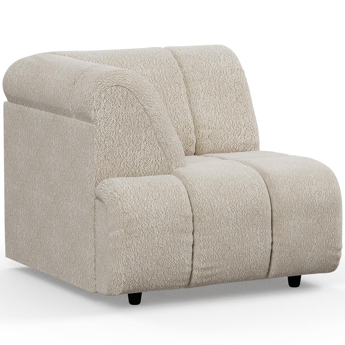 Wave Cream Boucle Couch - Element Left High Arm - WOO .Design