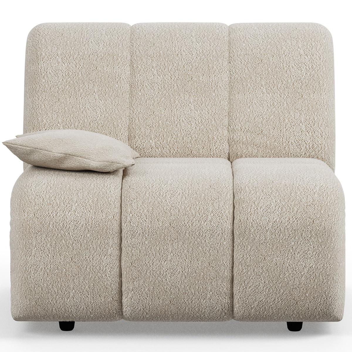 Wave Cream Boucle Couch - Element Left Low Arm - WOO .Design