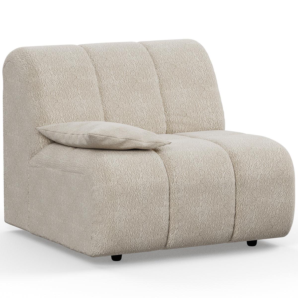 Wave Cream Boucle Couch - Element Left Low Arm - WOO .Design