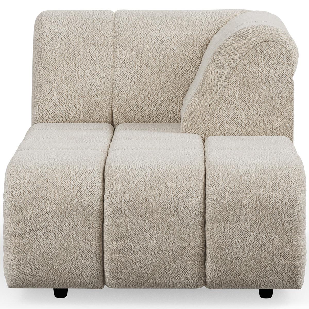 Wave Cream Boucle Couch - Element Right Divan - WOO .Design