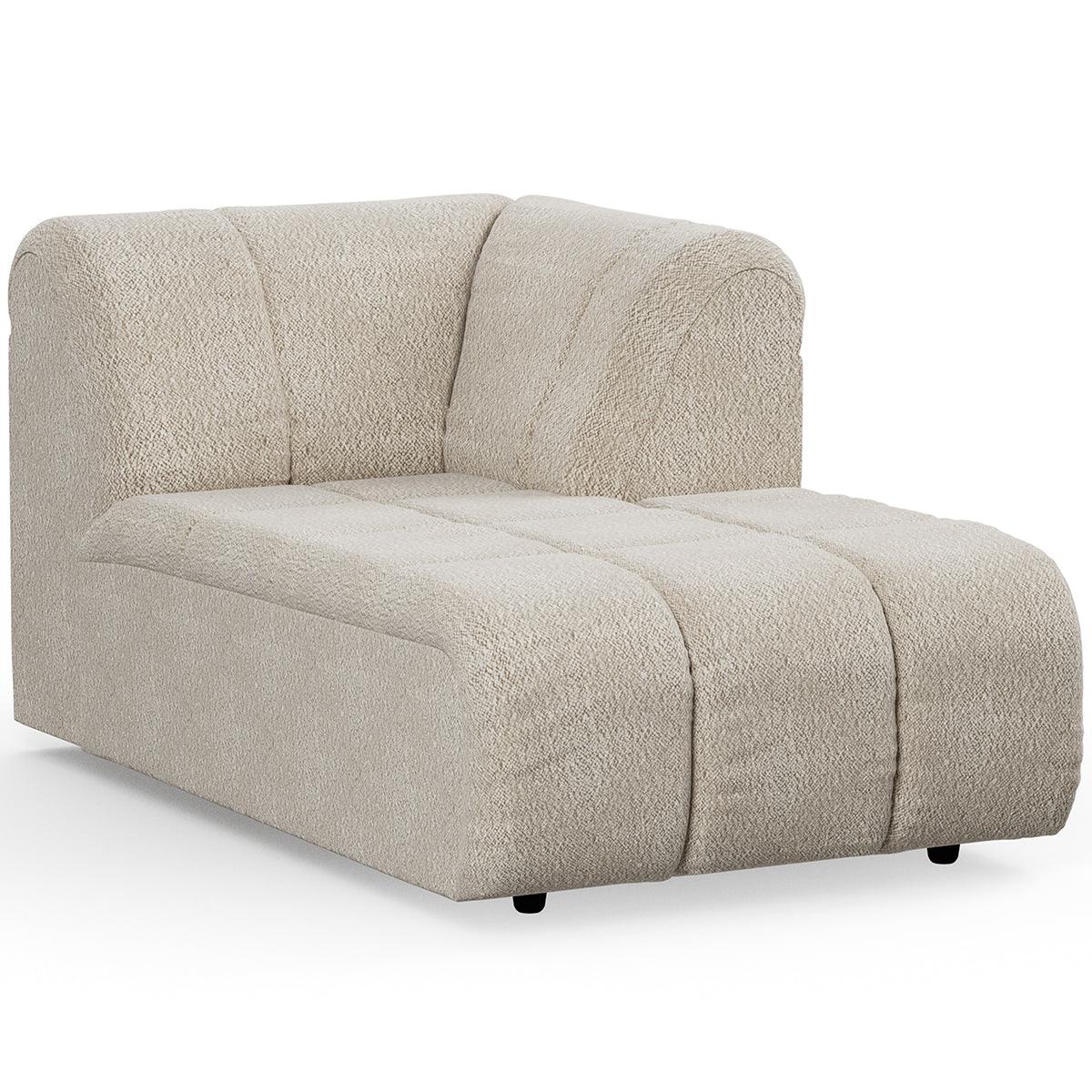 Wave Cream Boucle Couch - Element Right Divan - WOO .Design