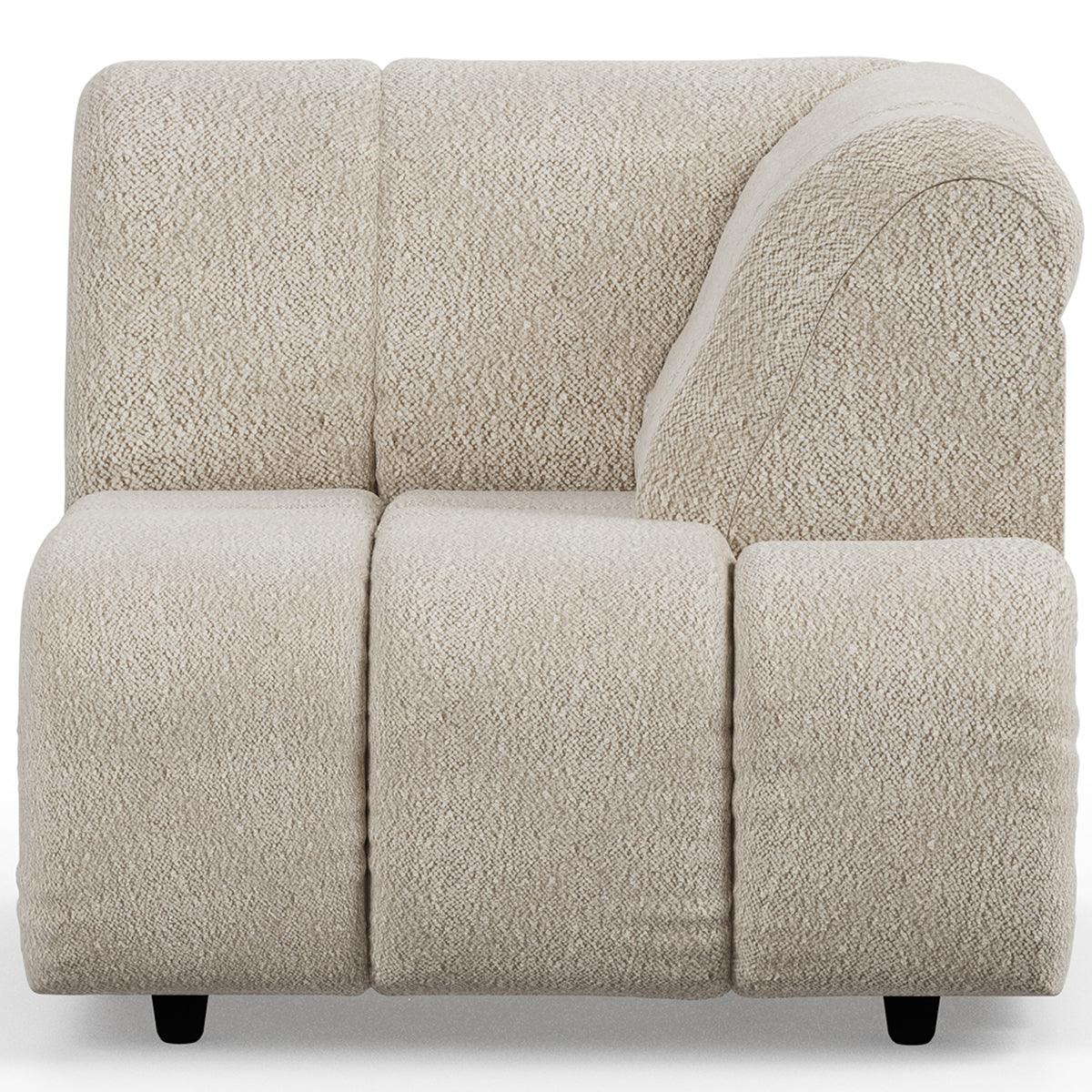 Wave Cream Boucle Couch - Element Right High Arm - WOO .Design