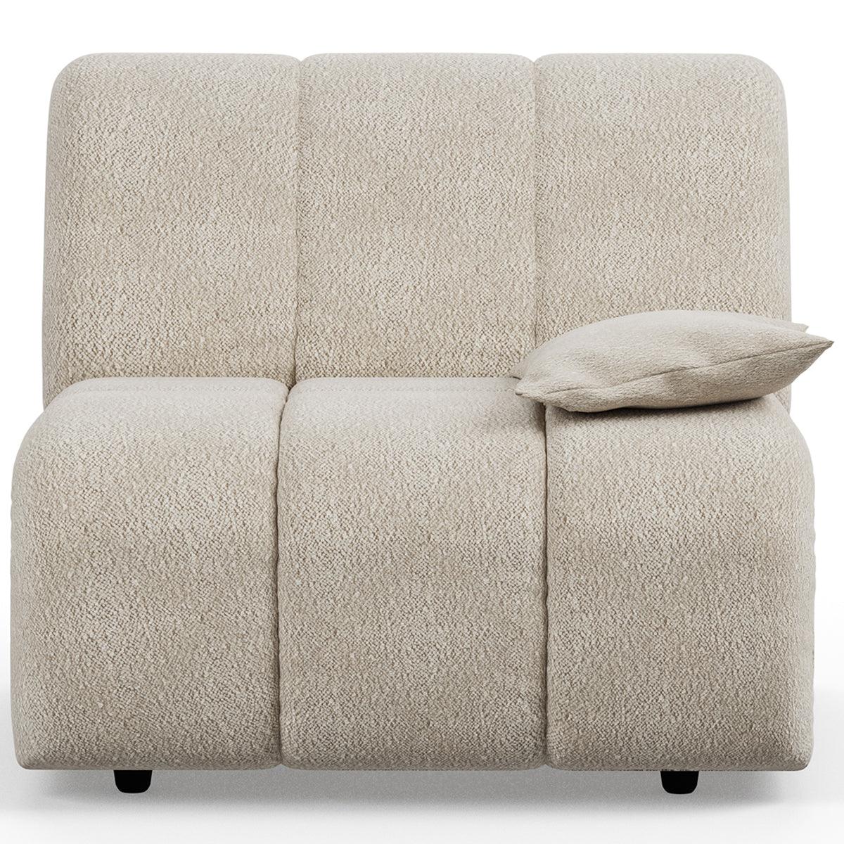 Wave Cream Boucle Couch - Element Right Low Arm - WOO .Design