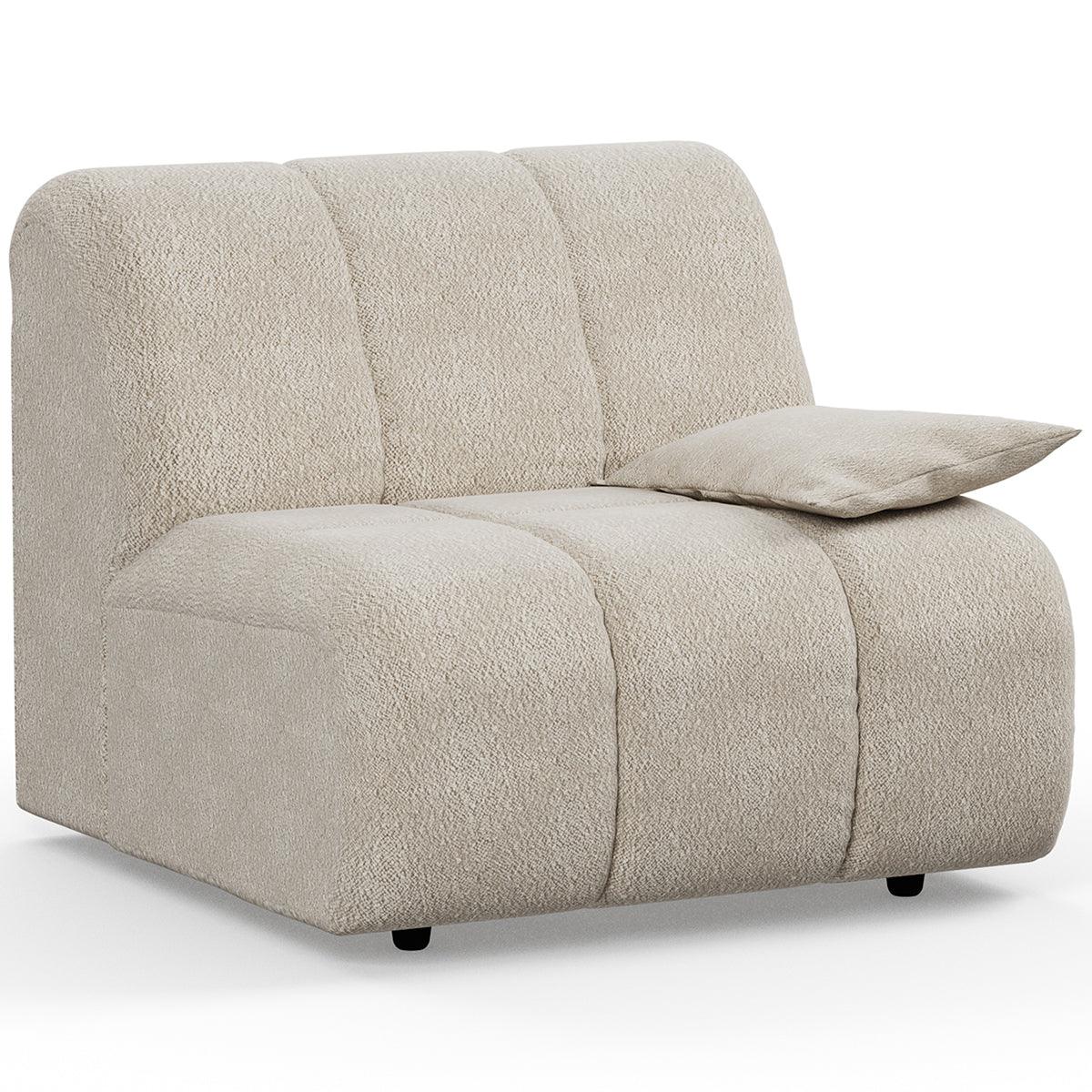 Wave Cream Boucle Couch - Element Right Low Arm - WOO .Design