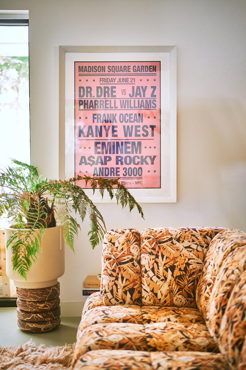 Wave Printed Hollywood Couch - Element Right High Arm - WOO .Design