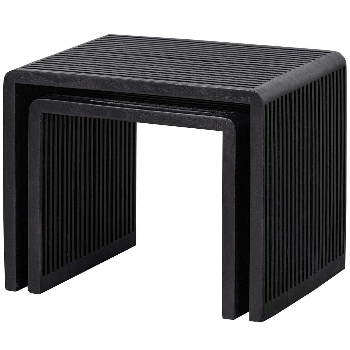 Willa Black Teak Wood Side Table (2/Set) - WOO .Design