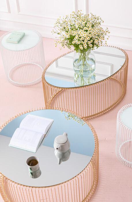 Wire Uno Glass Round Coffee Table - WOO .Design