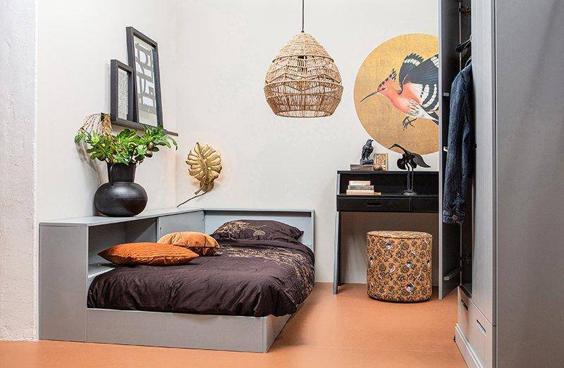 Connect Pine Wood Corner Bed
