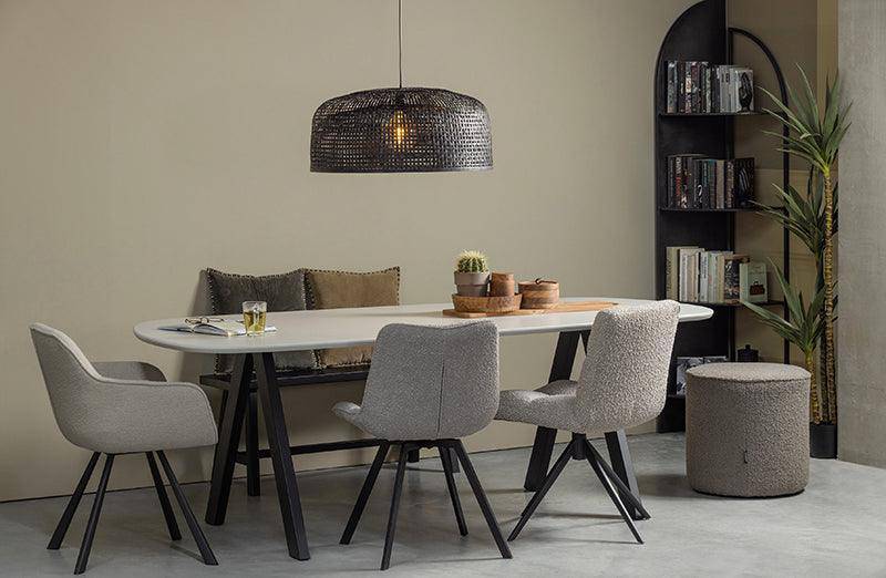 Imme Black Pine Wood Bench