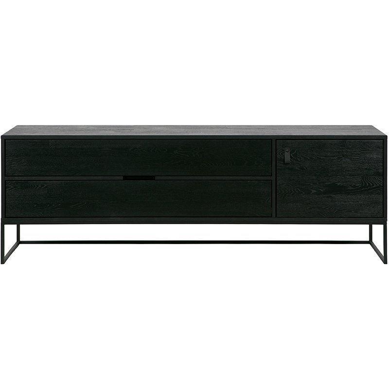 Silas Blacknight Brushed Ash Wood TV Unit