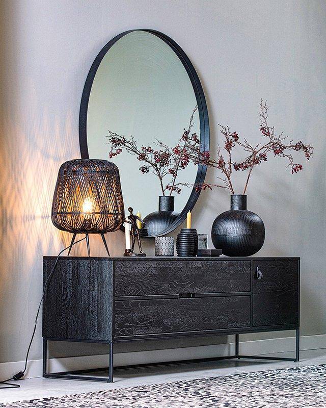 Silas Blacknight Brushed Ash Wood TV Unit