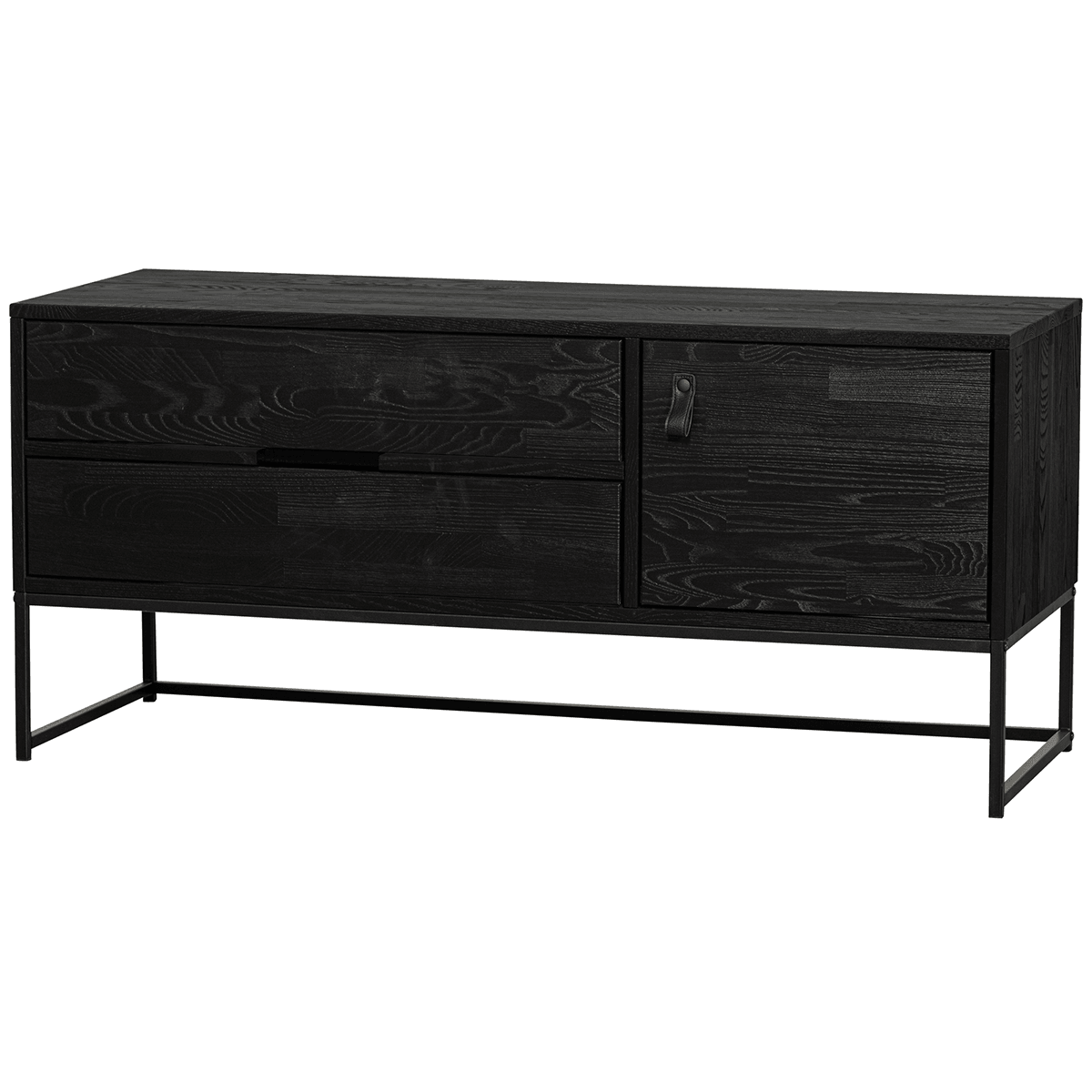 Silas Blacknight Brushed Ash Wood TV Unit