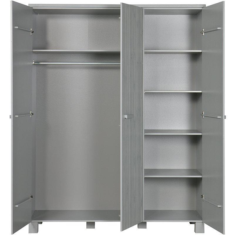Dennis Brushed Pine Wood 3 Doors Wardrobe