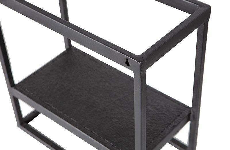 Febe Black Metal Square Wall Rack (Outlet)