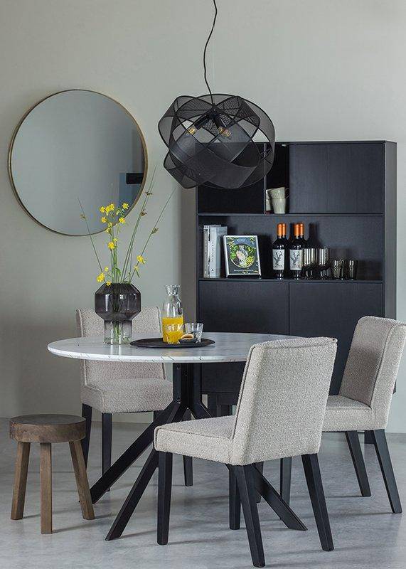 Finca Deep Black Pine Wood Buffet/Bar Cabinet