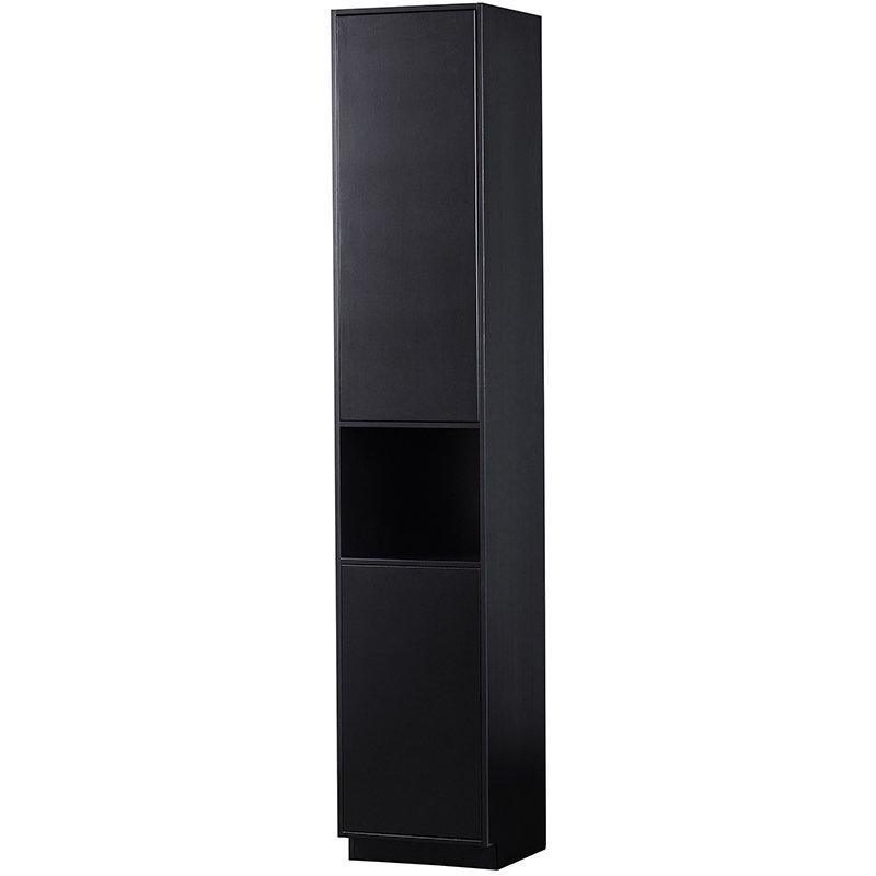 Finca Deep Black Pine Wood Buffet-Storage Cabinet 40 cm