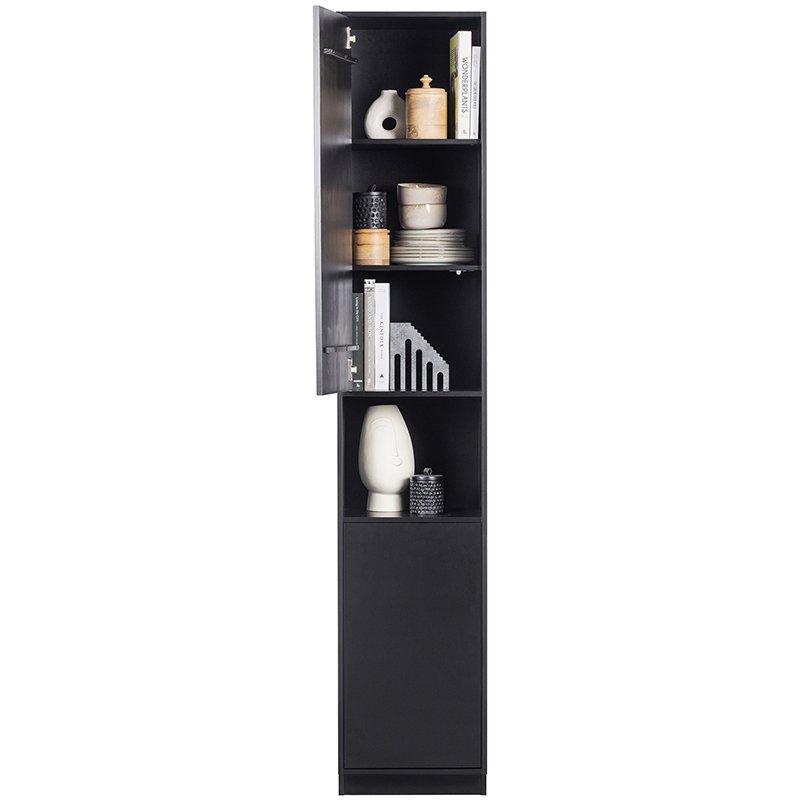 Finca Deep Black Pine Wood Buffet-Storage Cabinet 40 cm