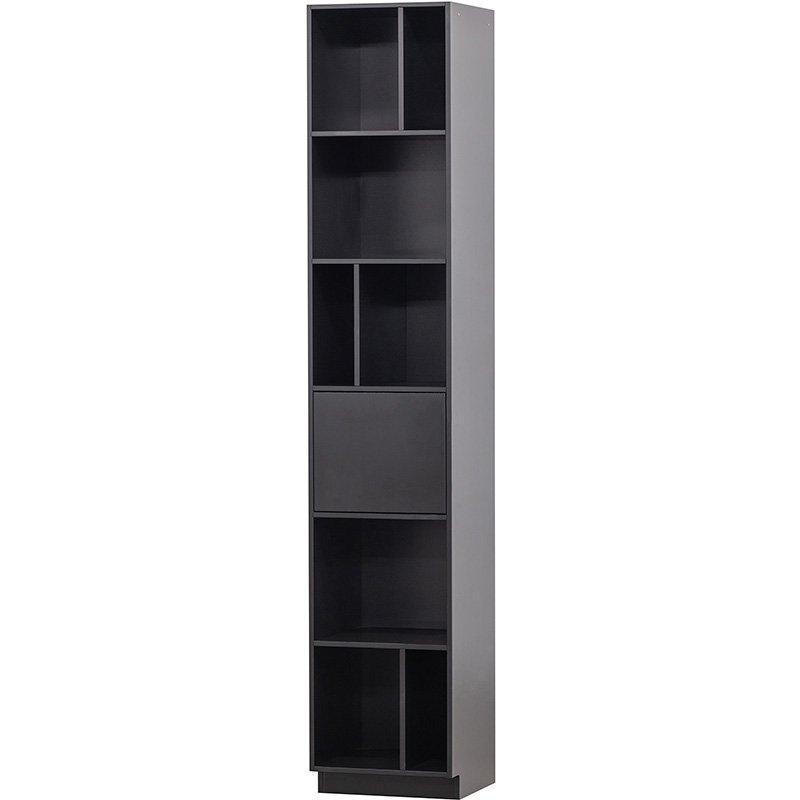 Finca Deep Black Pine Wood Open Shelf Cabinet 40 cm