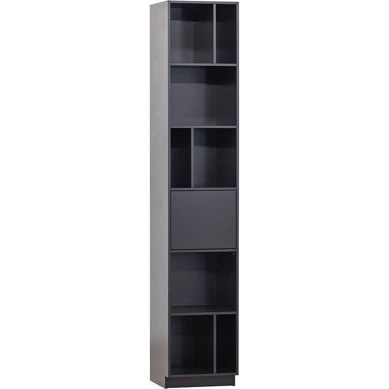 Finca Deep Black Pine Wood Open Shelf Cabinet 40 cm