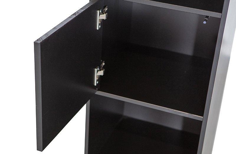 Finca Deep Black Pine Wood Open Shelf Cabinet 40 cm